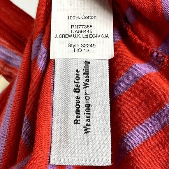 Madewell Hi Line Striped Top, NWT, size small, red/purple - Picture 5 of 6